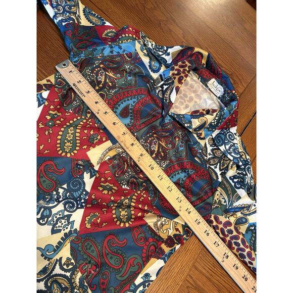 Vintage Women’s Jackfin Sz 8 Big Collar Paisley Disco Button Down Shirt - Picture 5 of 7